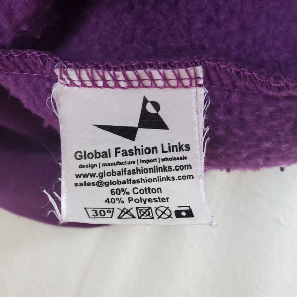 I Love London Hooded Sweatshirt sequined heart Purple ♥️ Size Large - Picture 8 of 12